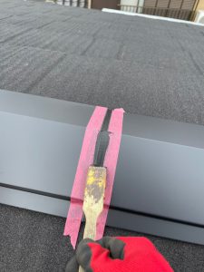 棟板金カバー施工（コーキング止水処理）